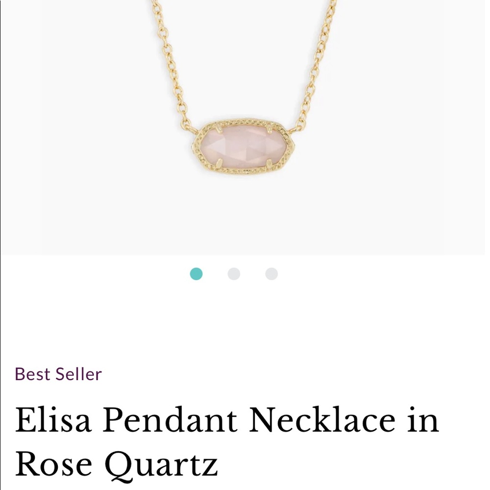 Elisa Gold Pendant Necklace In Rose Quartz